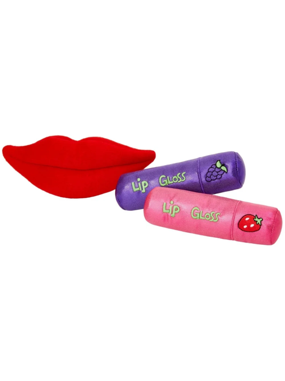 NWT Frisco 3-Pack Retro Plush Lip Gloss Squeaky Dog Toys for Small Dogs